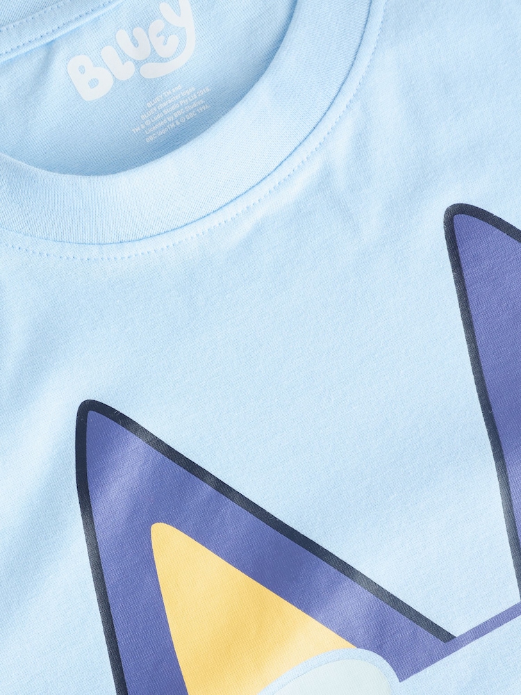 Character Blue Short Sleeve 100% Cotton Pyjamas Set - Image 14 of 14