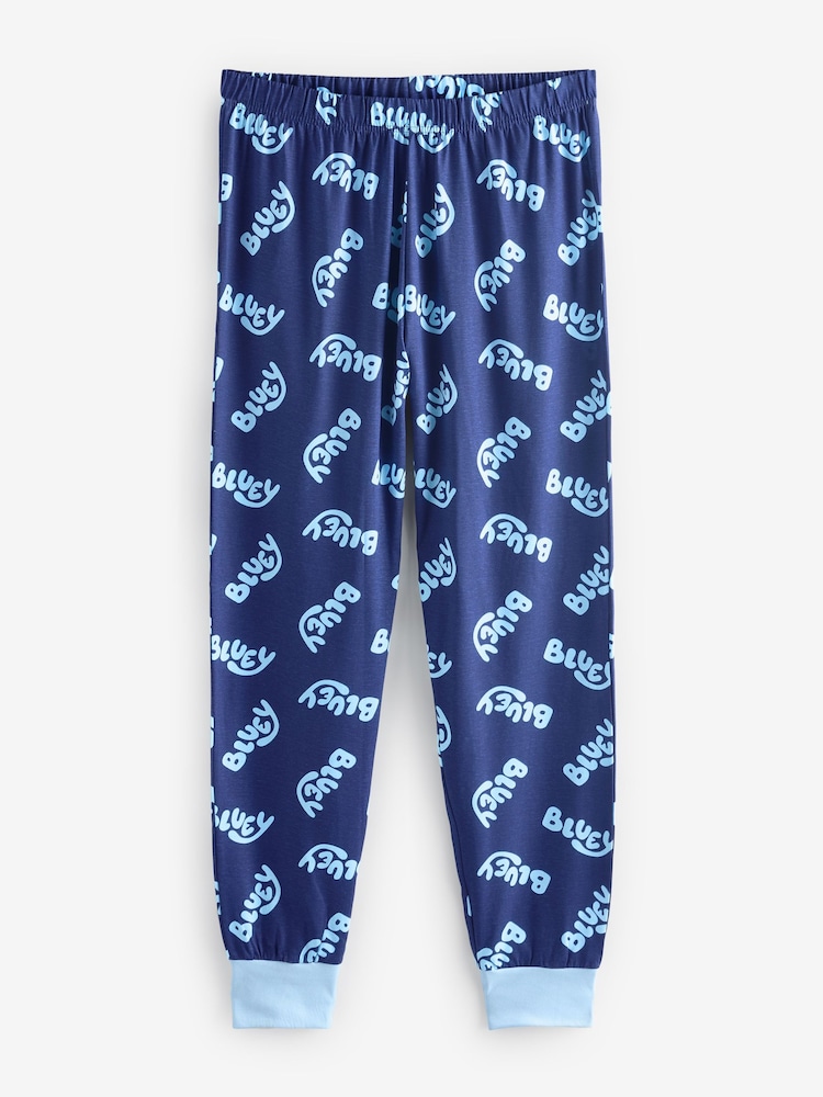 Character Blue Short Sleeve 100% Cotton Pyjamas Set - Image 3 of 14