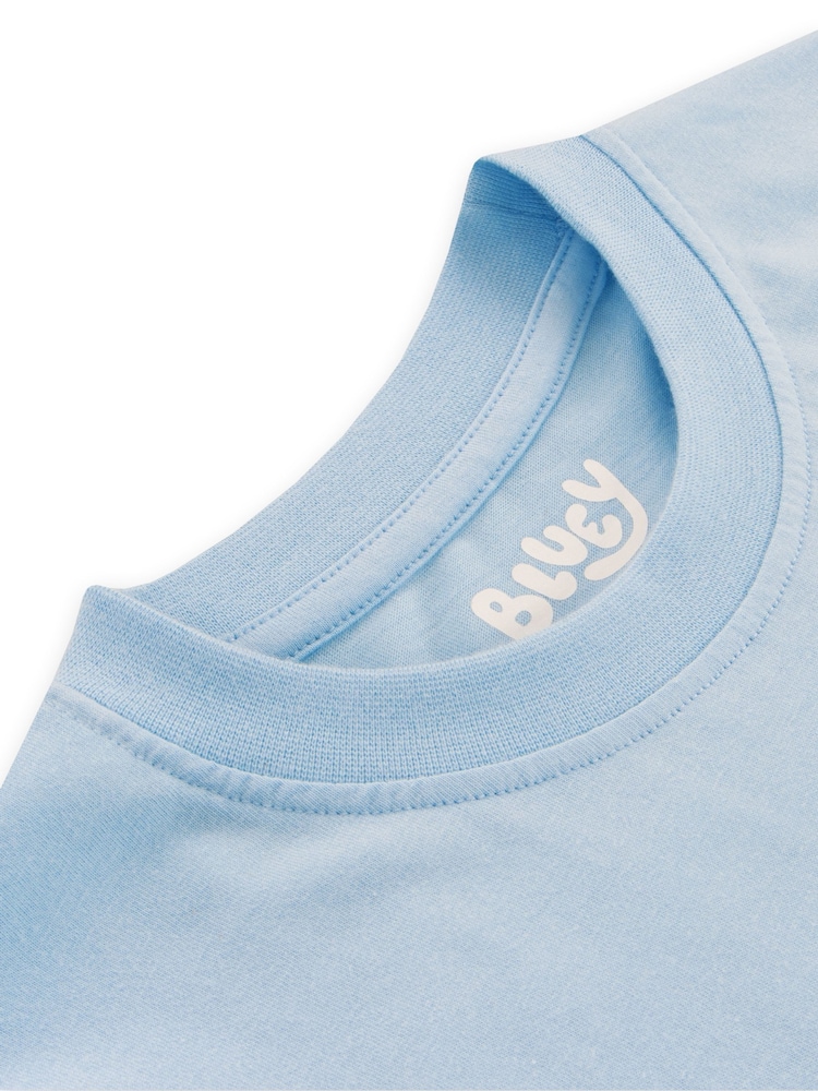 Character Blue Short Sleeve 100% Cotton Pyjamas Set - Image 6 of 14
