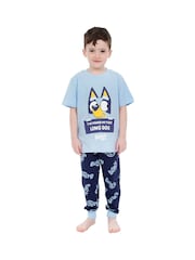 Character Blue Bluey Short Sleeve 100% Cotton Pyjamas Set - Image 1 of 12