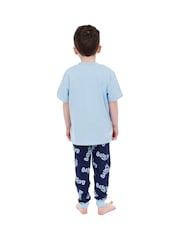 Character Blue Bluey Short Sleeve 100% Cotton Pyjamas Set - Image 2 of 12