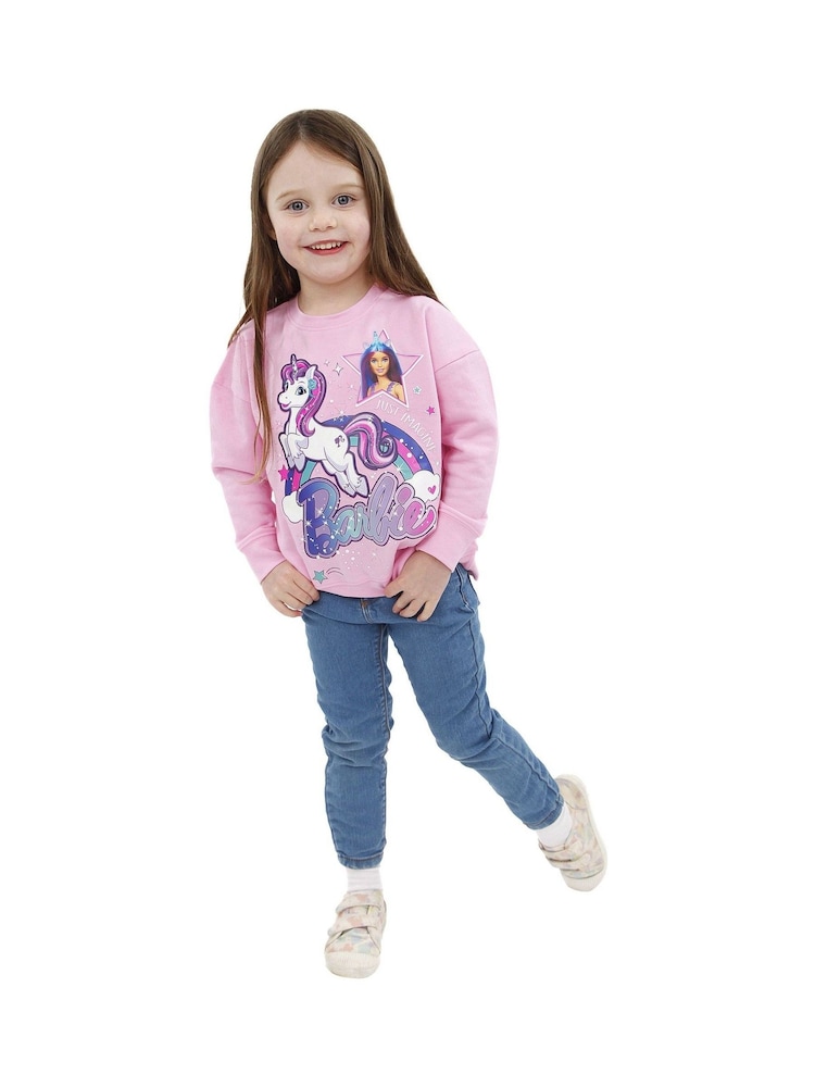 Character Pink Barbie Unicorn Sweatshirt - Image 8 of 10
