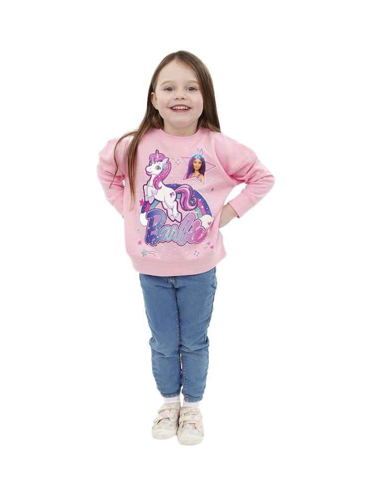 Character Pink Barbie Unicorn Sweatshirt - Image 9 of 10