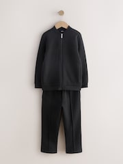 New Black Smart Jersey Bomber Jacket and Joggers Set (3-16yrs) - Image 4 of 9