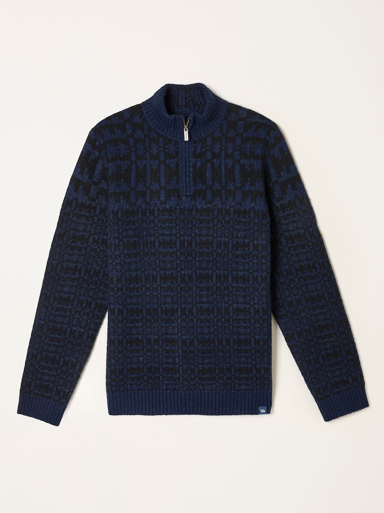 FatFace Navy Blanket Half Neck Knitted Jumper - Image 6 of 6 FatFace Navy Blanket Half Neck Knitted Jumper - Image 6 of 6