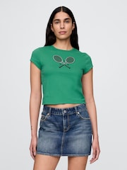 Verde - Camiseta gráfica recortada de Gap - Imagen 1 de 5