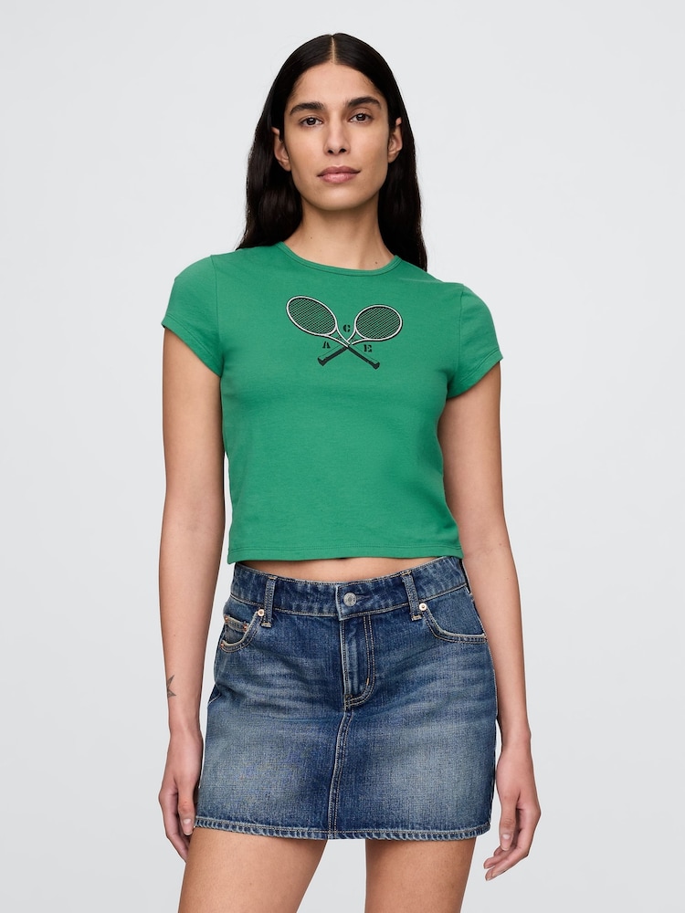 Verde - Camiseta gráfica recortada de Gap - Imagen 1 de 5