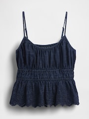 Gap Blue Denim Smocked Cami Top - Image 4 of 5