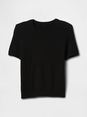 Gap Black CashSoft Short Sleeve Crew Neck Knit Top - Image 1 of 1