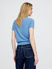 Gap Blue CashSoft Short Sleeve Crew Neck Knit Top - Image 2 of 5