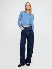 Gap Blue CashSoft Short Sleeve Crew Neck Knit Top - Image 3 of 5