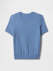 Gap Blue CashSoft Short Sleeve Crew Neck Knit Top - Image 4 of 5