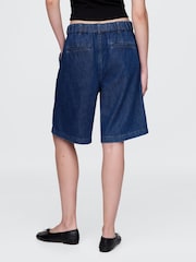 Azul oscuro - Shorts de corte largo y tiro alto con diseño supersuave 365 de Gap - Imagen 2 de 5