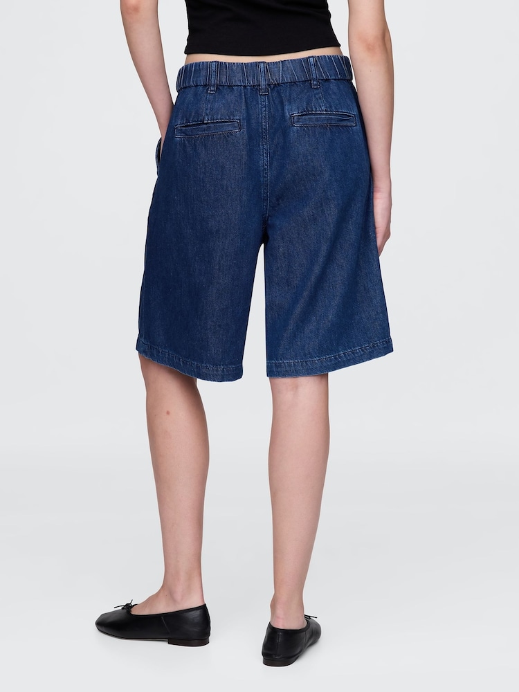Azul oscuro - Shorts de corte largo y tiro alto con diseño supersuave 365 de Gap - Imagen 2 de 5