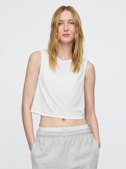 Blanco - Camiseta sin mangas corta y ajustada en tejido transpirable de Gap - Imagen 1 de 4