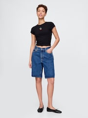 Negro con cereza - Camiseta gráfica recortada de Gap - Imagen 3 de 5