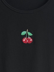 Negro con cereza - Camiseta gráfica recortada de Gap - Imagen 5 de 5
