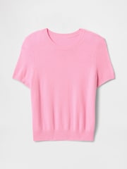 Gap Pink CashSoft Short Sleeve Crew Neck Knit Top - Image 4 of 5