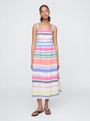 Gap Striped Cotton Slim Fit Midi Dress - Imagen 1 de 7