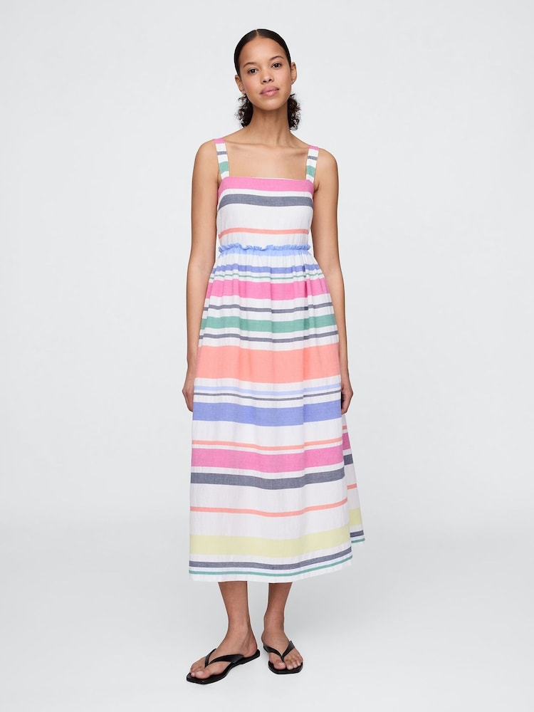 Gap Striped Cotton Slim Fit Midi Dress - Imagen 1 de 7