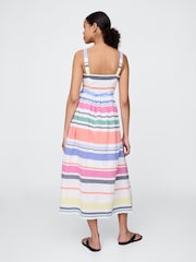 Gap Striped Cotton Slim Fit Midi Dress - Imagen 2 de 7