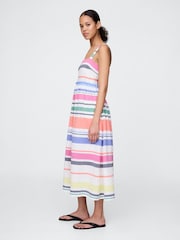 Gap Striped Cotton Slim Fit Midi Dress - Imagen 3 de 7