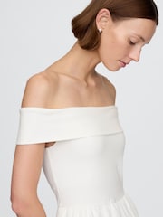 Белый - Gap Off-Shoulder Bardot Midi Dress - Image 5 of 5