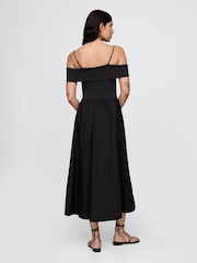 Черный - Gap Off-Shoulder Bardot Midi Dress - Image 2 of 5