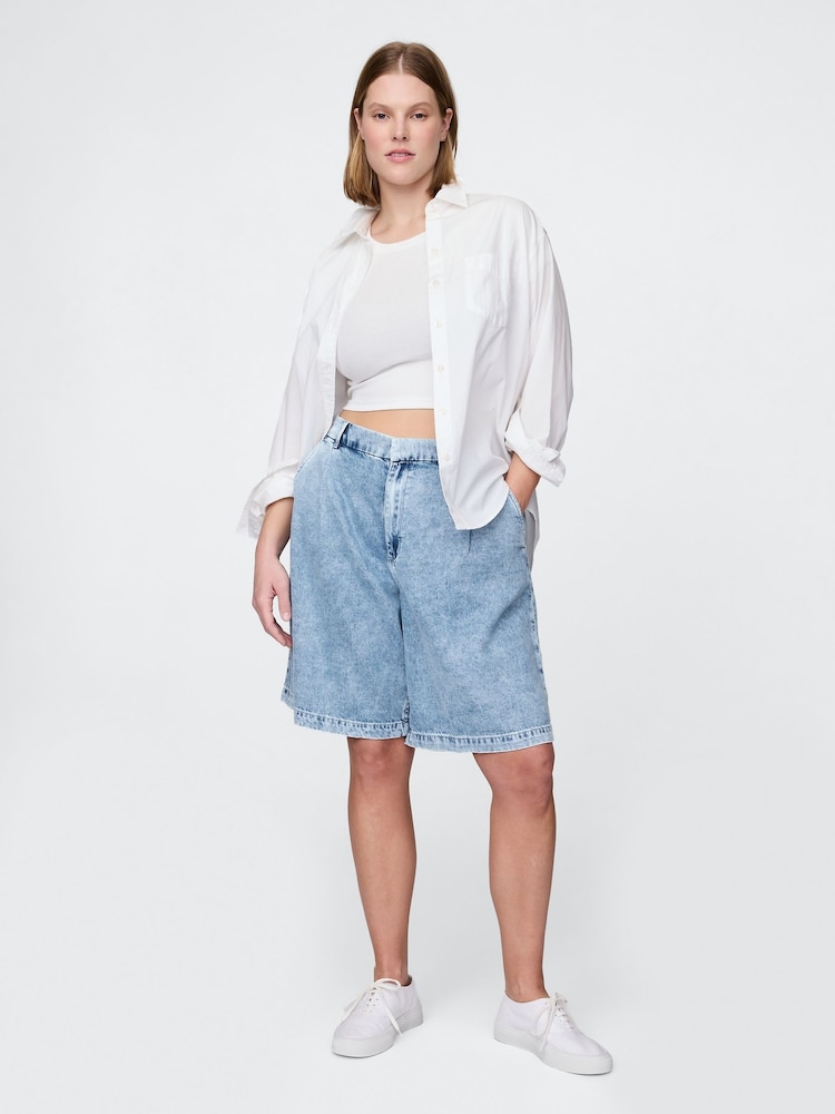 Azul - Shorts de corte largo y tiro alto con diseño supersuave 365 de Gap - Imagen 5 de 5