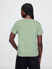Gap Green V-Neck Vintage Short Sleeve T-Shirt - Image 2 of 4