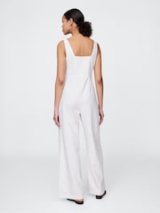 Gap White Heavyweight Linen-Blend Seamed Jumpsuit - Image 3 of 5