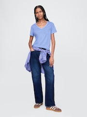 Gap Blue V-Neck Vintage Short Sleeve T-Shirt - Image 3 of 4