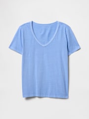 Gap Blue V-Neck Vintage Short Sleeve T-Shirt - Image 4 of 4