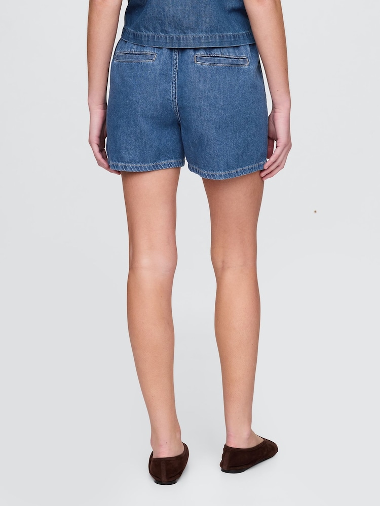 Gap Blue Mid Rise UltraSoft Easy Denim Shorts - Image 2 of 5