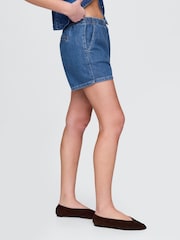 Gap Blue Mid Rise UltraSoft Easy Denim Shorts - Image 4 of 5