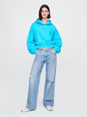 Blue Neon - Gap Vintage Soft Logo Cropped Hoodie - Imagen 3 de 4