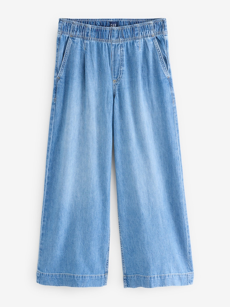 Gap Mid Rise UltraSoft Plisat Easy Pantaloni largi Blugi - Image 6 of 7