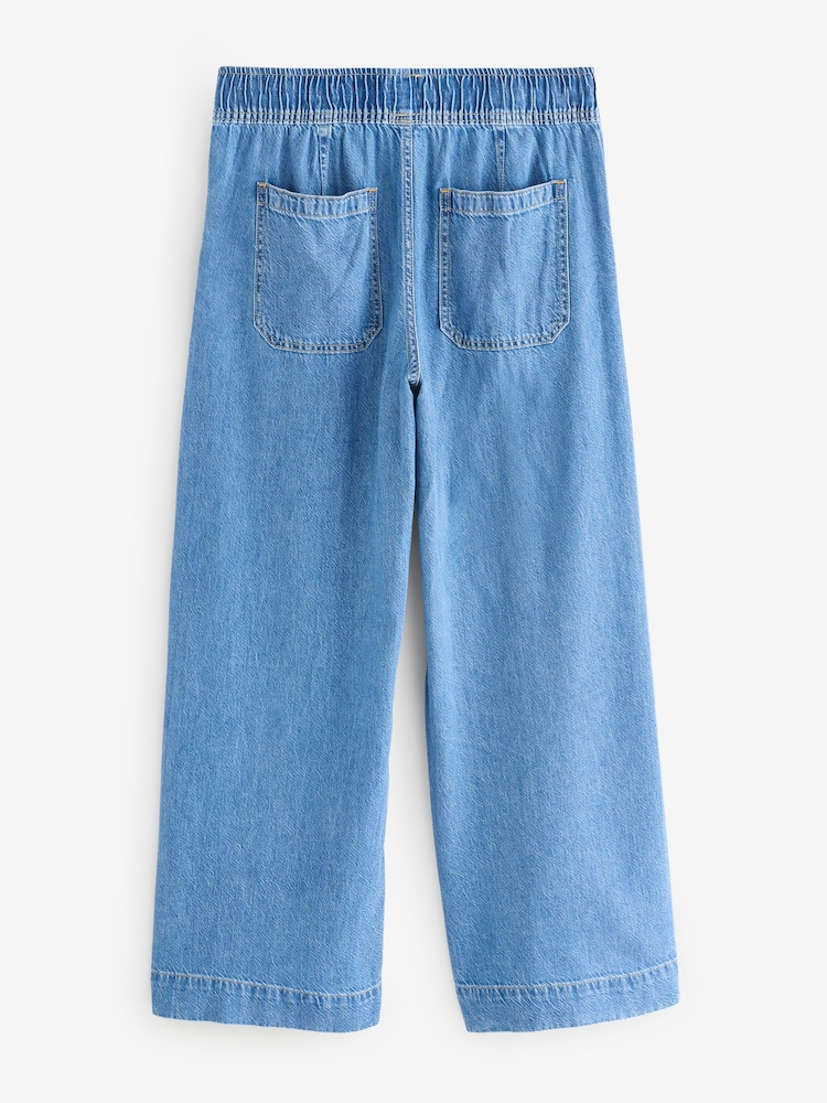 Gap Blue Mid Rise UltraSoft Pleated Easy Baggy Jeans - Image 7 of 7