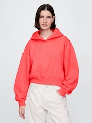 Neon-Orange - Gap – Vintage – weicher, kurz geschnittener Hoodie mit Logo und Fleece-Futter - Bild 1 von 5