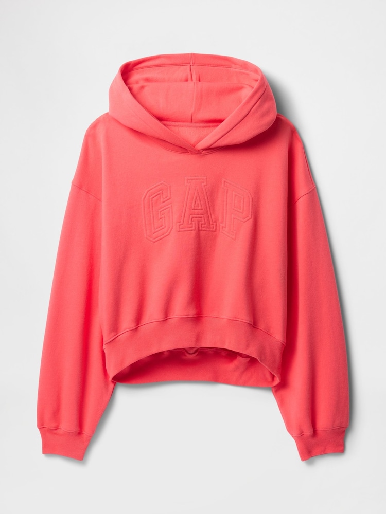 Neon-Orange - Gap – Vintage – weicher, kurz geschnittener Hoodie mit Logo und Fleece-Futter - Bild 5 von 5
