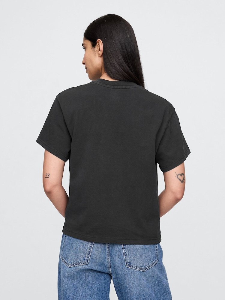 Gap Black Rolling Stone Organic Cotton Graphic T-Shirt - Image 2 of 5