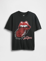 Gap Black Rolling Stone Organic Cotton Graphic T-Shirt - Image 4 of 5