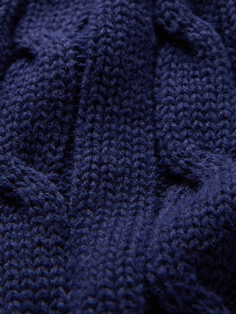Gap Navy/Blue Classic Cable-Knit V Neck Jumper - Image 5 of 5