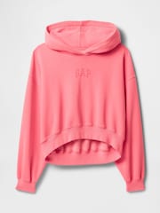 Fluro Pink - Gap Vintage Soft Logo Cropped Hoodie - Image 4 of 4