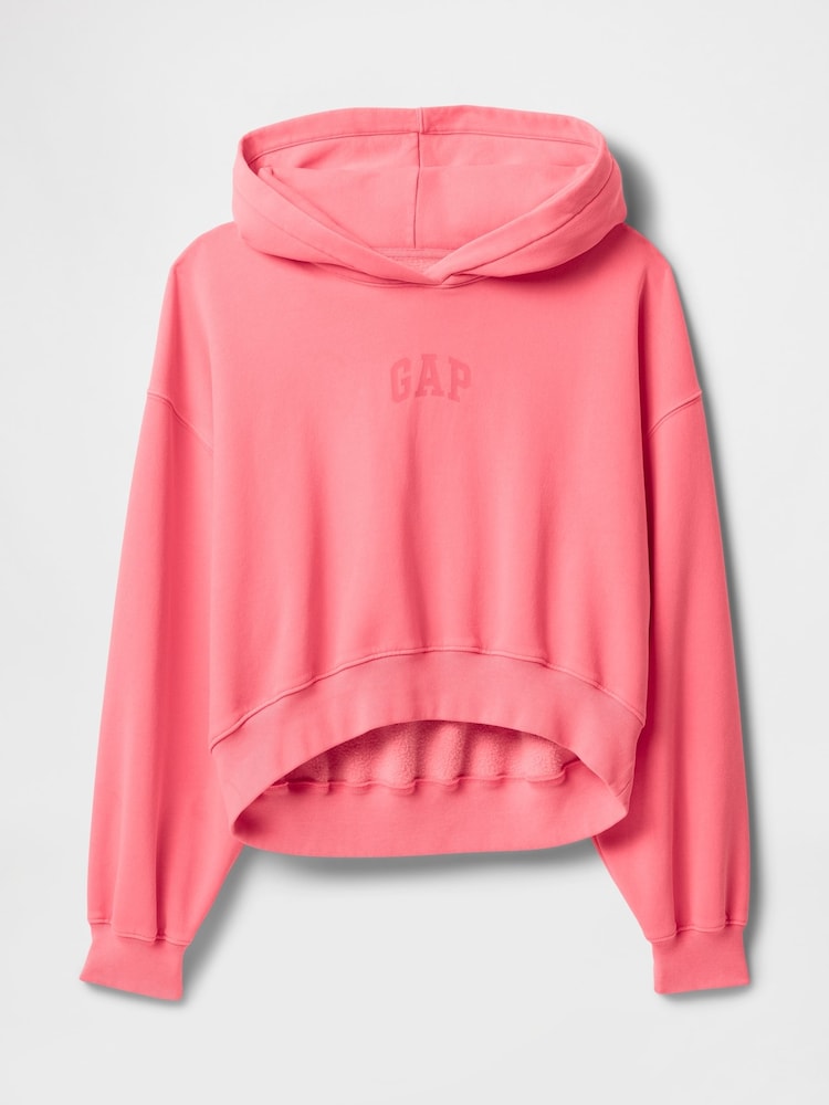 Fluro Pink - Gap Vintage Soft Logo Cropped Hoodie - Image 4 of 4