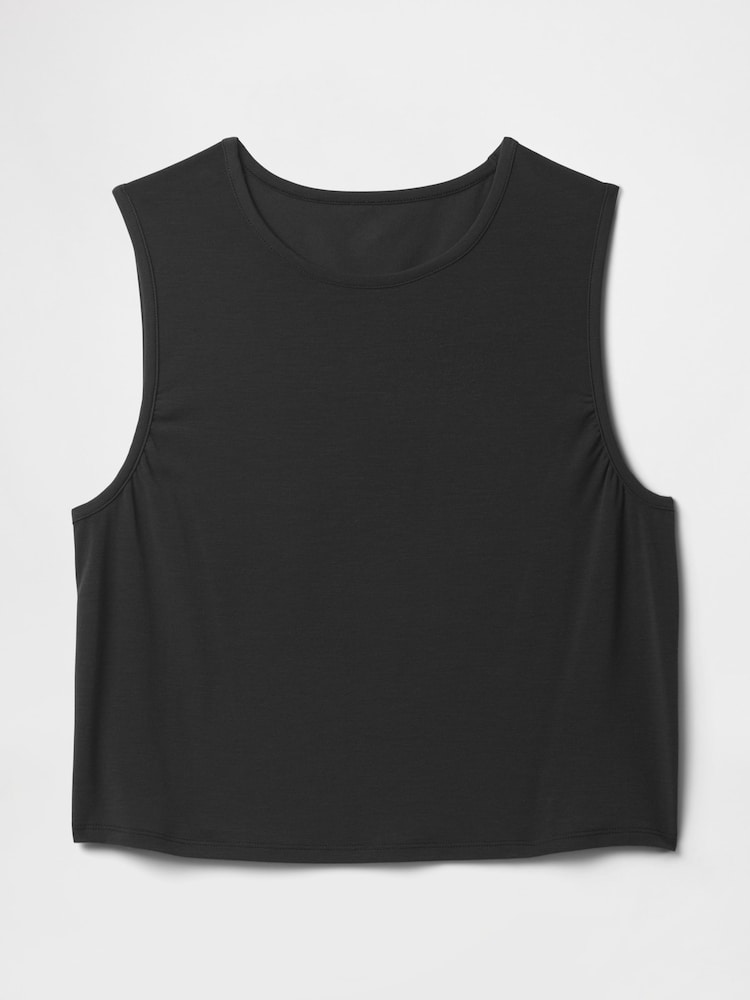 Gap Black Breathe Cropped Muscle Vest - Image 4 of 4 Gap Black Breathe Cropped Muscle Vest - Image 4 of 4