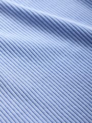 Gap Light Blue Ribbed Knit Cotton Stretch Scoop Vest - Image 5 of 5
