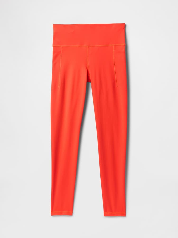 Gap Red Full Length High Waisted Power Stretch Leggings - Image 5 of 5 Gap Red Full Length High Waisted Power Stretch Leggings - Image 5 of 5