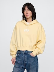 Butter Yellow - Gap Vintage Soft Logo Cropped Hoodie - Image 1 of 4