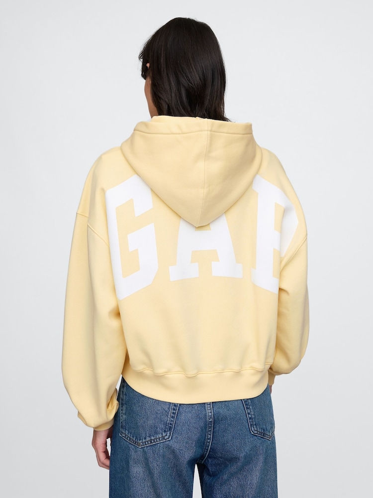 Butter Yellow - Gap Vintage Soft Logo Cropped Hoodie - Image 2 of 4